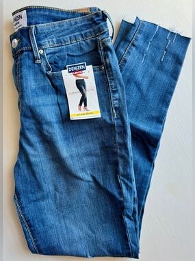 Levi's Women's Distressed Mid Rise Skinny Jean with Raw Hem